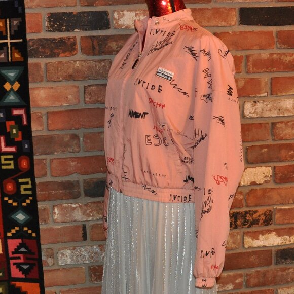 Adidas RYV Originals Trefoil Graffiti Printed Track Top Jacket Pink L - Picture 7 of 8